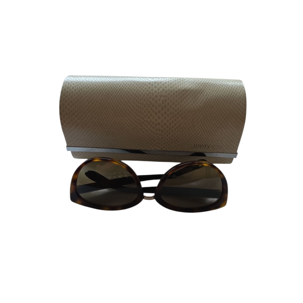 Jimmy Choo Tortoiseshell Sunglasses with Cream Case